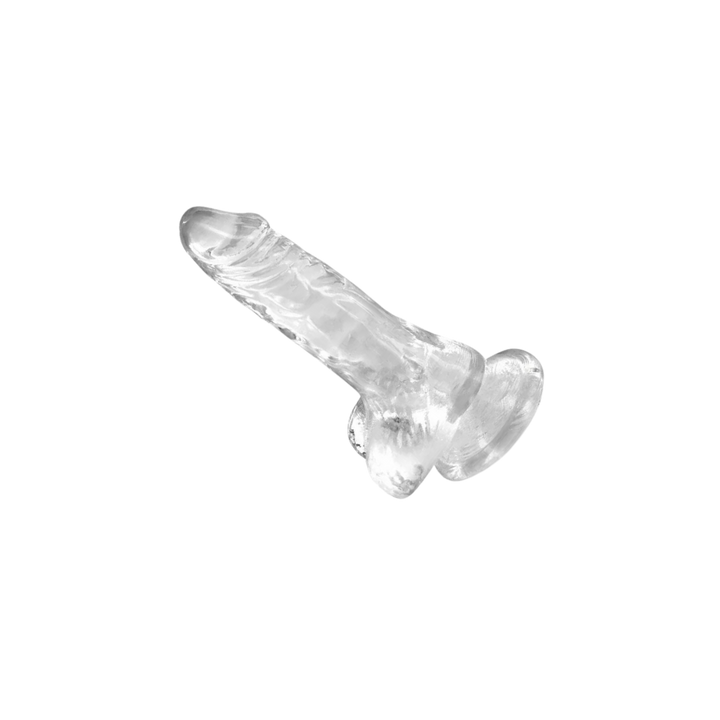Illustration d'un jouet intime transparent avec une base en forme de ventouse