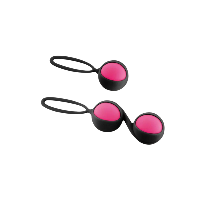 Boules de geisha roses avec cordons de retrait, une simple et une double